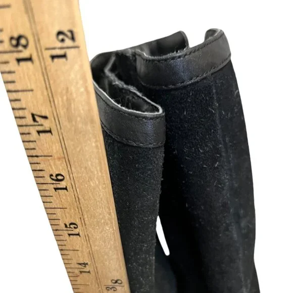 Clarks Black Nikki Park Suede Leather Side Zip Tall Equestrian‎ Boots Size 8.5 - Picture 8 of 10